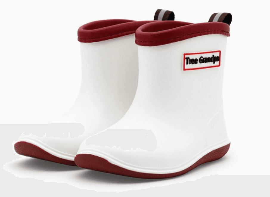 Core Rainboots in White / Maroon