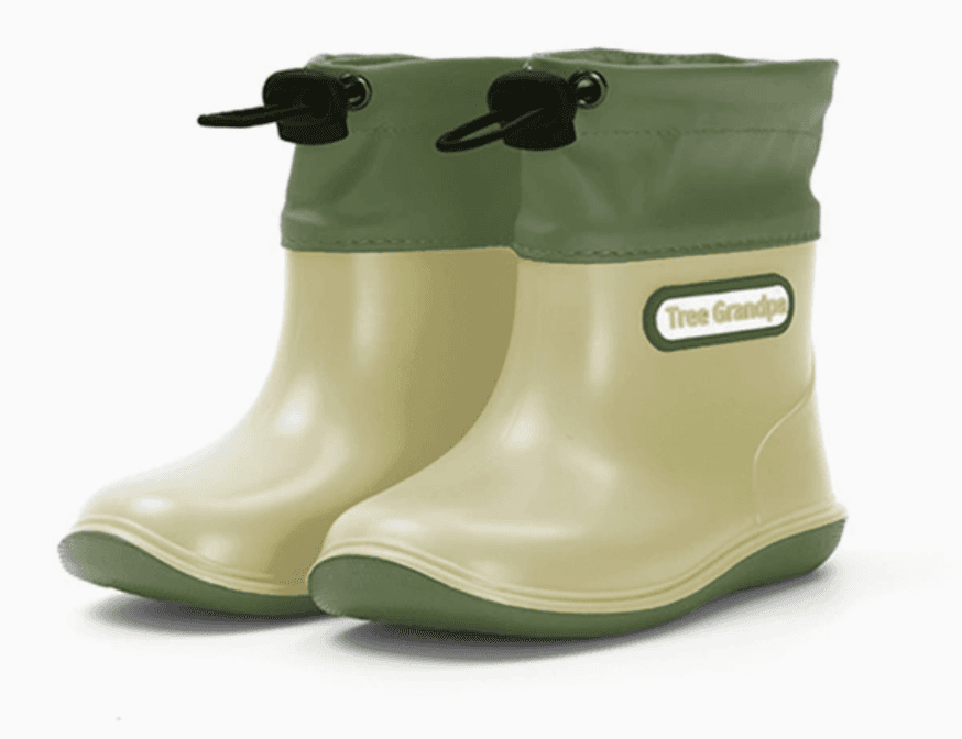 Rainboots with Adjustable Collar in Green