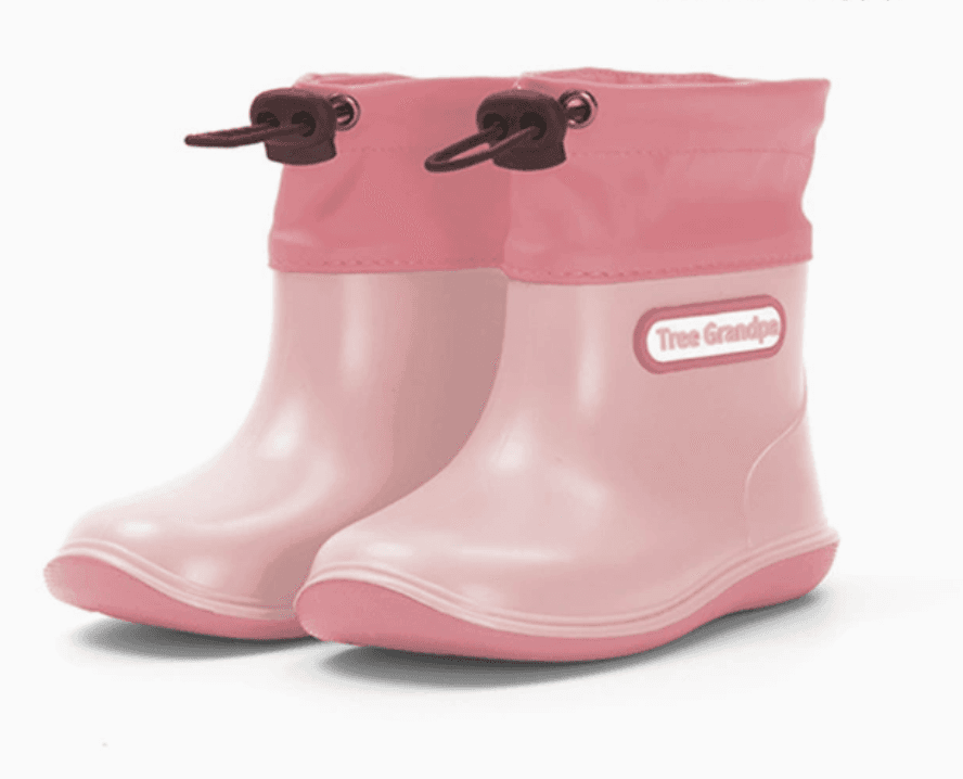 Rainboots with Adjustable Collar in Pink